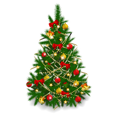 Christmas tree on white background.  illustrationのイラスト素材