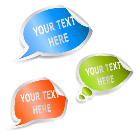 Set of speech bubble stickers. のイラスト素材