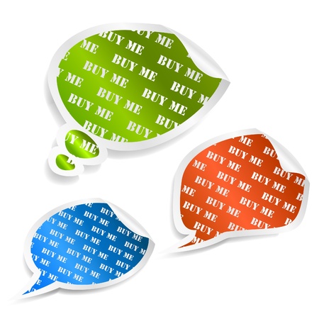 Set of speech bubble stickers. のイラスト素材