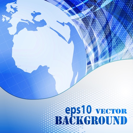 Abstract blue business background with globe. のイラスト素材