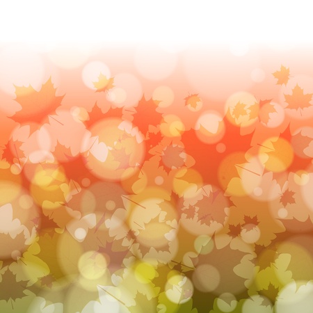 Abstract autumn forest bokeh background with maple leaves. Vector eps10 illustrationのイラスト素材