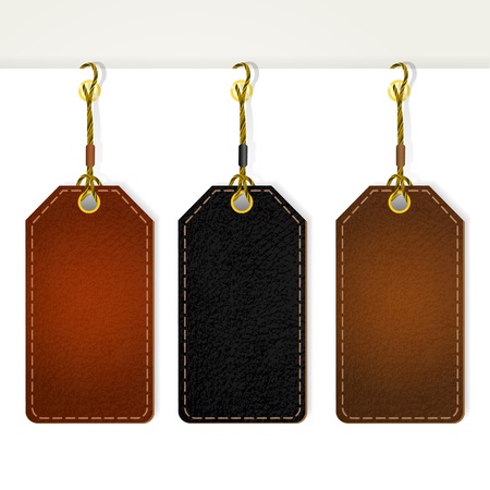 Set of leather price tags. のイラスト素材