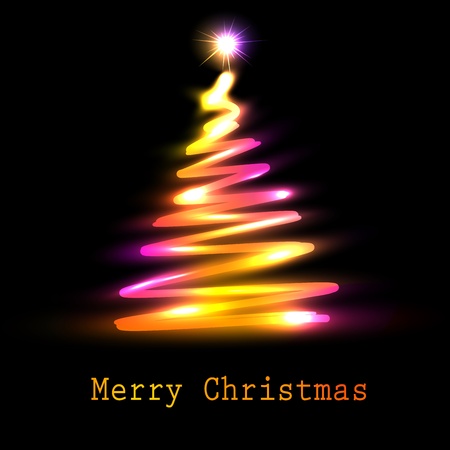 Christmas tree greeting card illustrationのイラスト素材