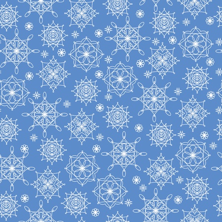 Winter seamless background with snowflakes.  illustrationのイラスト素材