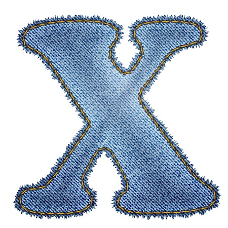 Jeans alphabet  Denim letter X  のイラスト素材