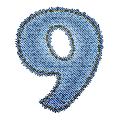 Jeans alphabet  Denim number 9  