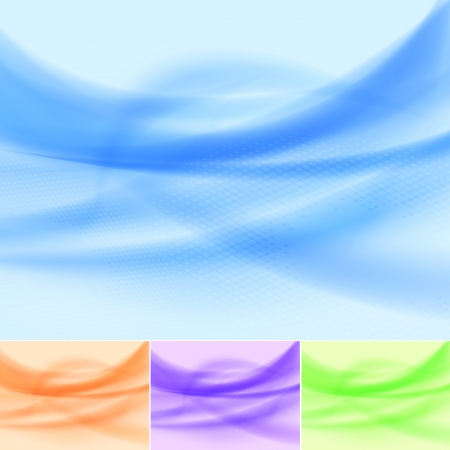 Set of abstract multicolored wave backgrounds. のイラスト素材