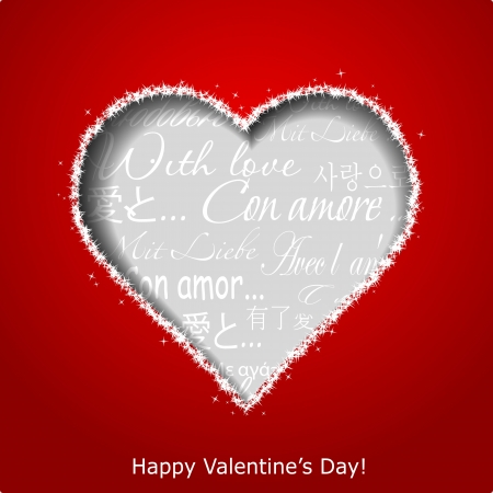 Abstract heart on red paper background  Valentines day greeting card illustrationのイラスト素材