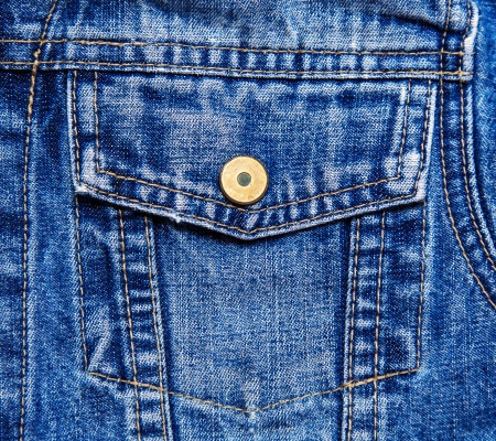 Closeup jeans pocket with buttonの写真素材