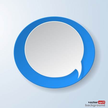Abstract paper speech bubble on light blue background. のイラスト素材