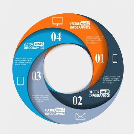 Abstract paper infografics in a circle shape. のイラスト素材