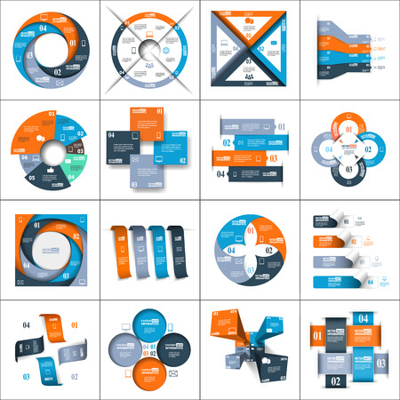 Modern paper infographics set for ebusiness diagrams charts web sites mobile applications banners corporate brochures book covers layouts presentations etc. のイラスト素材