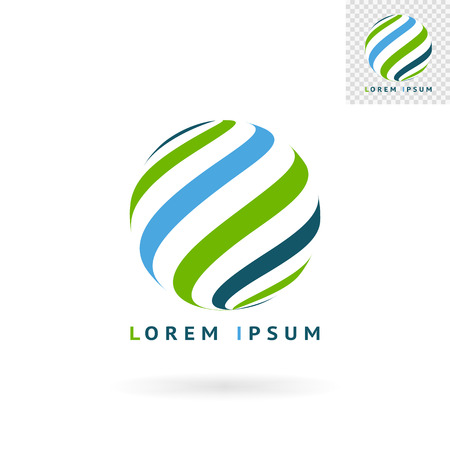 Modern abstract green blue round sign for logos banners layouts corporate  brochures templates and internet web sites. のイラスト素材