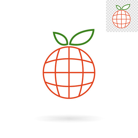 Modern abstract globe sign in an apple shape for logos banners layouts corporate  brochures templates and internet web sites. Vector eps10 illustrationのイラスト素材