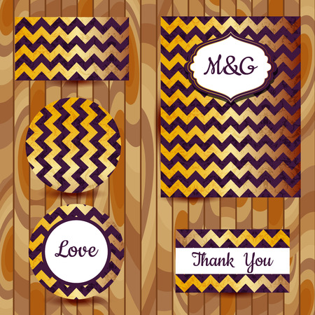 Wedding invitation, thank you card, save the date cards. Wedding set. RSVP cardのイラスト素材