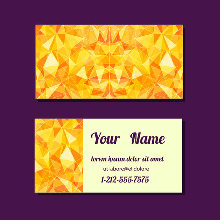 Vector Corporate identity templates. Design templates collection with  geometric triangular backdrop.Business cards templates.Poligons design. Invitations, flyers. Vector illustration.のイラスト素材