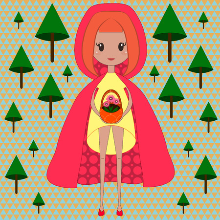Illustration of little red riding hoodのイラスト素材