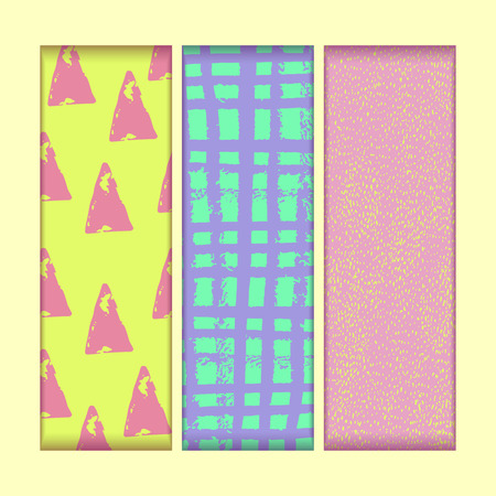 Vector Illustration of set  art banners.  Abstract template made with ink.  Gouache texture background.Gentle colors.のイラスト素材