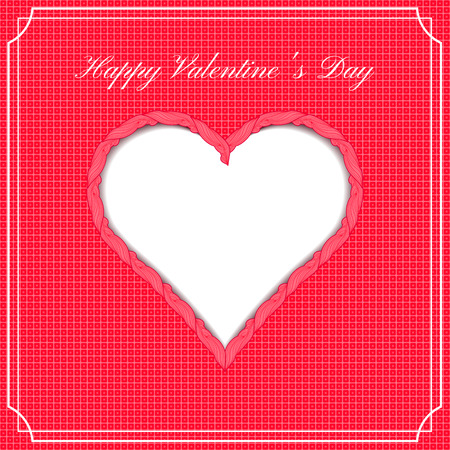 Festive background with frame in the form of heart.Happy Valentineのイラスト素材