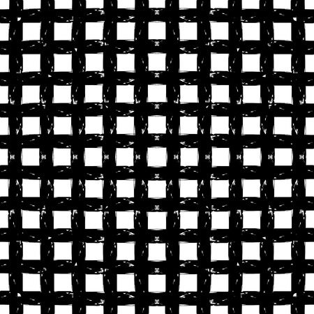 Monochrome abstract seamless pattern. Fantasy  scribble hand drawn texture.Black and white background.のイラスト素材