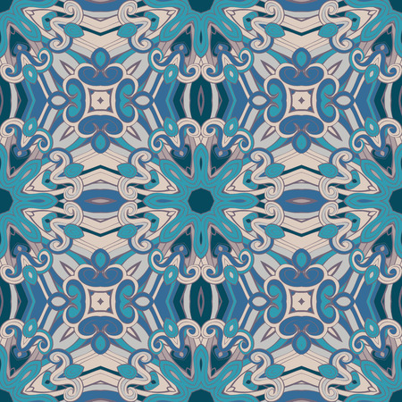 Fantasy seamless pattern. Retro design.Classic background with abstract flowers.のイラスト素材