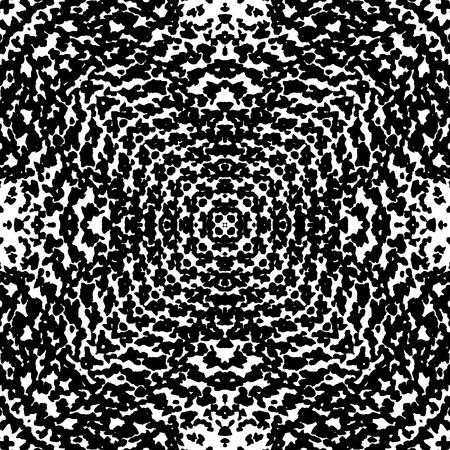 Fantasy abstract seamless pattern made with ink.Black and white modern background.のイラスト素材
