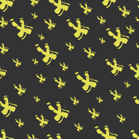 Fantasy abstract seamless pattern made with ink. Modern design.Grey hipster backdrop with green grunge crosses.のイラスト素材