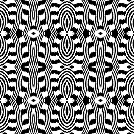 Black and white background.Modern seamless pattern. Vector ethnic background.のイラスト素材