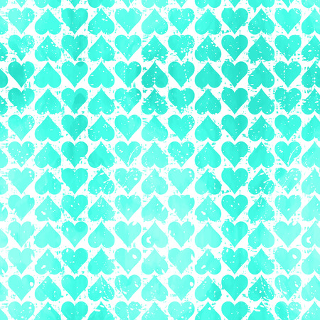 Abstract  seamless pattern with blue hearts. Modern background with splashes of paint. Grungy texture.Vector illustration.のイラスト素材