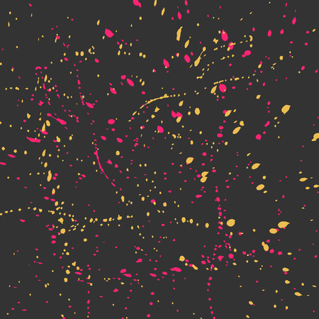 Fantasy abstract seamless pattern made with ink. Modern design. Vector illustration.  Dark wallpaper with bright splashes.のイラスト素材