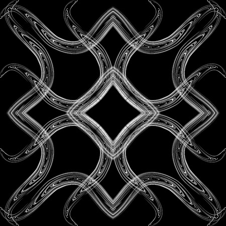 Fantasy  seamless pattern  with abstract flower.Black and white modern background.のイラスト素材