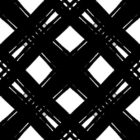 Geometric abstract seamless pattern made with ink. Monochrome modern background.Ink grungy texture.のイラスト素材