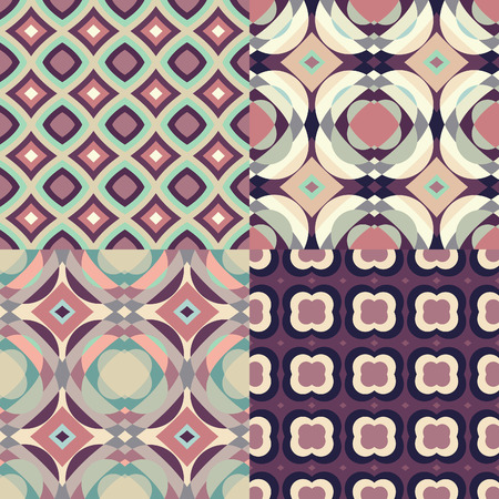 Abstract seamless pattern. Set of  retro patterns. Fantasy design.Classic colors.のイラスト素材