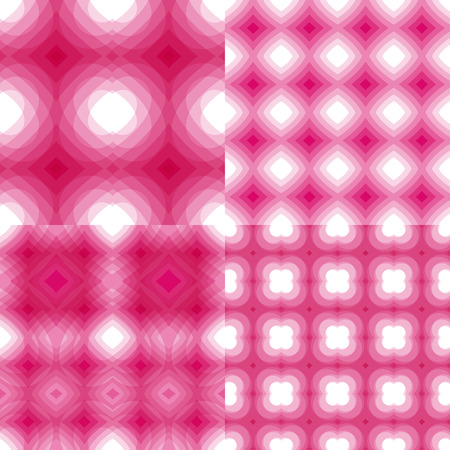 Set of fantasy abstract seamless patterns. Lovely pink background.のイラスト素材
