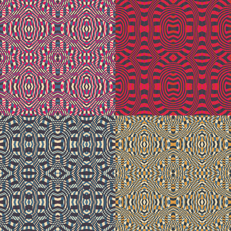Set of vector  abstract seamless patterns. Retro design.のイラスト素材