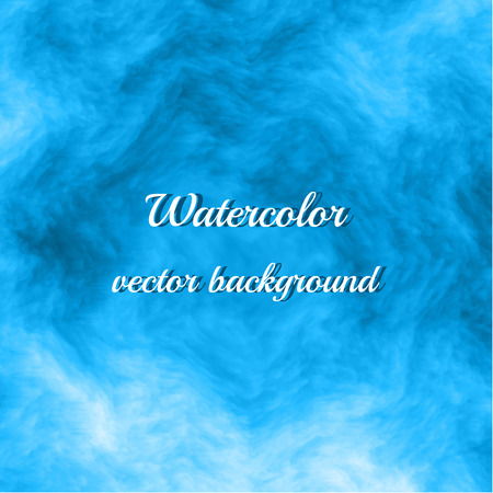 Blue watercolor background. Vector illustration. Light backdrop with vibrant color and with the texture of the clouds.Editable template.のイラスト素材