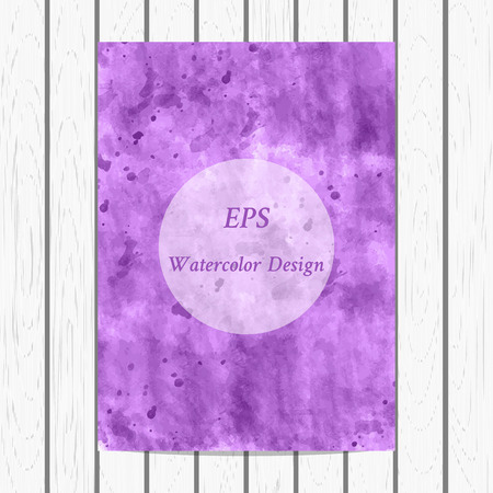 Corporate Identity watercolor template.Invitation card.Colorful abstract background.Space for your text. Vector illustration. Watercolor bright purple card.のイラスト素材