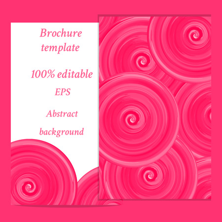 Abstract banner.Invitation card . Template frame design for card. Corporate Identity editable  template with pink acrylic spirals. Brochure design. Vector illustration.のイラスト素材