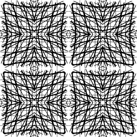 Abstract seamless pattern. Black and white background  made with ink.Vector illustration.Monochrome modern backdrop.のイラスト素材