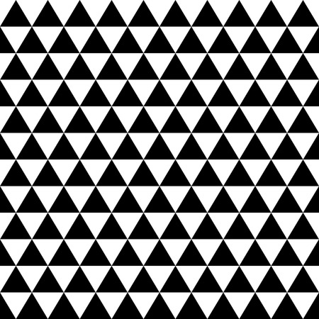 Simple geometric seamless pattern with triangles.Black and white modern background.Vector illustration.Classic monochrome backdrop.のイラスト素材