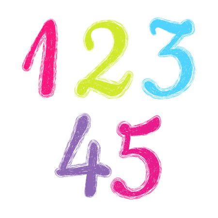 Set of numbers. Isolated elements. Editable template. Vivid rainbow colors. Vector illustration.のイラスト素材
