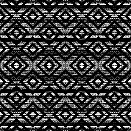 Ethnic textured seamless pattern.Black and white  background.Vector illustration. Monochrome...