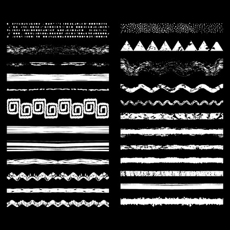 set of seamless brush strokes or dividers.のイラスト素材