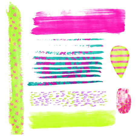 Set of colorful watercolor design elements.のイラスト素材