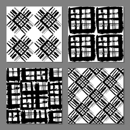 Set of 4 fantasy abstract seamless patternのイラスト素材