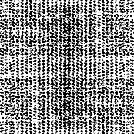 Fantasy abstract seamless pattern made with ink. Freehand halftone grunge texture. Vector illustration.Monochrome modern background.Dirty wallpaper with dots. Spotted backdrop. Black and white.のイラスト素材