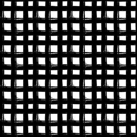 Abstract seamless pattern made with ink. Modern design.Black and white hipster  background with grungy stripes. Vector illustration. Freehand texture.のイラスト素材