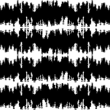 Fantasy chevron seamless pattern made with ink. Modern design.Black and white hipster  background with grungy zigzag stripes. Vector illustration. Freehand texture. Artistic  wallpaper.のイラスト素材