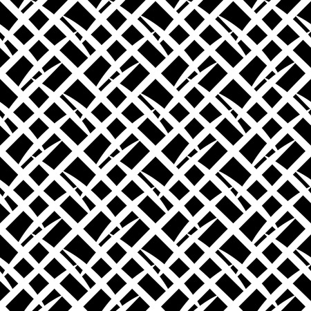 Abstract geometric seamless pattern with artistic grid. Simple black and white background.のイラスト素材