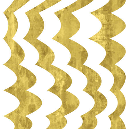 Gold and white ripple seamless pattern with glitter foil textured. Abstract vector waves. Bright shiny illustration for fabric design, wallpaper, decorative paper, web design, background.のイラスト素材